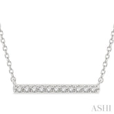 1/8 Ctw Single Cut diamond Petite Bar Necklace in 10K White Gold